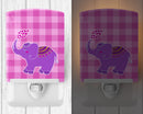 Purple Elephant Ceramic Night Light Compact, UL-Certified, Ideal for Bedroom, Bathroom, Nursery, Hallway, Kitchen, 6x4x3, Multicolor