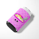 Pink Bowl of Cereal Can or Bottle Hugger Cooler Sleeve for Standard 12 oz Cans, Insulated Foam Beer & Soda Can Hugger Reusable