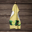 Avacado on Basketweave Kitchen Towel Velour Plush Front and Cotton Loop Back Machine Washable