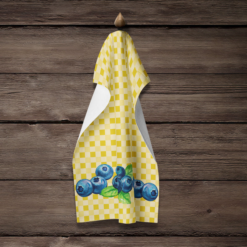 Blueberries on Basketweave Kitchen Towel BB7167KTWL