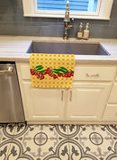 Gojis on Basketweave Kitchen Towel Velour Plush Front and Cotton Loop Back Machine Washable