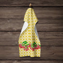 Gojis on Basketweave Kitchen Towel Velour Plush Front and Cotton Loop Back Machine Washable