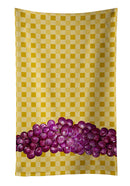 Grapes on Basketweave Kitchen Towel Velour Plush Front and Cotton Loop Back Machine Washable