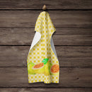 Guavas on Basketweave Kitchen Towel Velour Plush Front and Cotton Loop Back Machine Washable