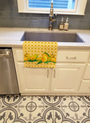 Mangos on Basketweave Kitchen Towel Velour Plush Front and Cotton Loop Back Machine Washable