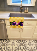 Mangosteens on Basketweave Kitchen Towel Velour Plush Front and Cotton Loop Back Machine Washable
