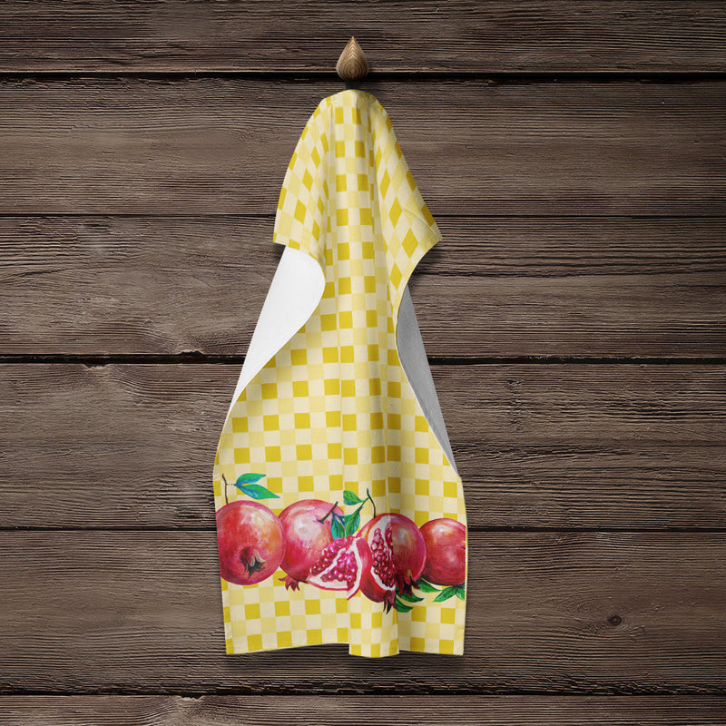 Pomegranates on Basketweave Kitchen Towel BB7181KTWL