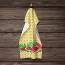 Watermelon on Basketweave Kitchen Towel Velour Plush Front and Cotton Loop Back Machine Washable