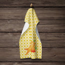 Carrots on Basketweave Kitchen Towel Velour Plush Front and Cotton Loop Back Machine Washable