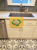Cauliflower on Basketweave Kitchen Towel Velour Plush Front and Cotton Loop Back Machine Washable