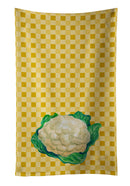 Cauliflower on Basketweave Kitchen Towel Velour Plush Front and Cotton Loop Back Machine Washable