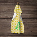 Celery on Basketweave Kitchen Towel Velour Plush Front and Cotton Loop Back Machine Washable