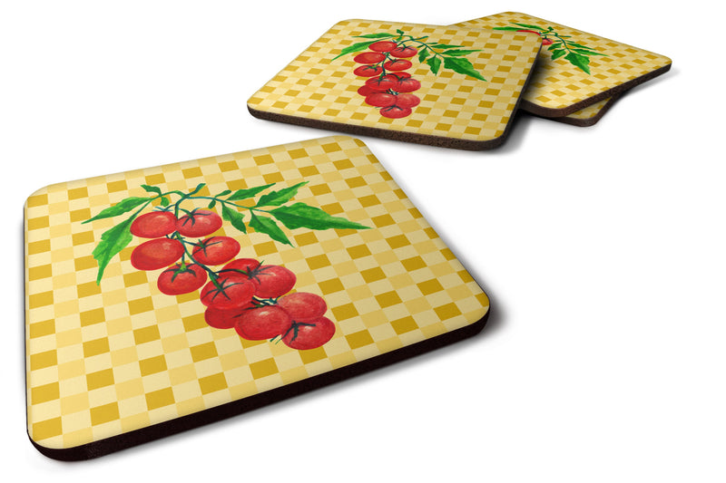 Cherry Tomato on Basketweave Foam Coaster Set of 4 BB7194FC