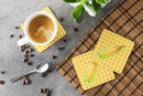 Corn on Basketweave Foam Coasters Set of 4 Cup Coasters for Indoor Outdoor, Tabletop Protection, Anti Slip, Mouse pad Material