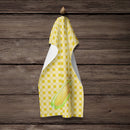 Corn on Basketweave Kitchen Towel Velour Plush Front and Cotton Loop Back Machine Washable