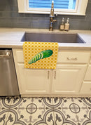Cucumber on Basketweave Kitchen Towel Velour Plush Front and Cotton Loop Back Machine Washable