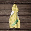 Cucumber on Basketweave Kitchen Towel Velour Plush Front and Cotton Loop Back Machine Washable