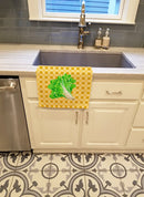 Lettuce on Basketweave Kitchen Towel Velour Plush Front and Cotton Loop Back Machine Washable