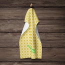 Peas on Basketweave Kitchen Towel Velour Plush Front and Cotton Loop Back Machine Washable