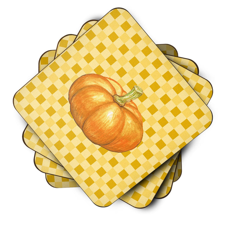 Pumpkin on Basketweave Foam Coaster Set of 4 BB7209FC