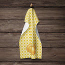 Pumpkin on Basketweave Kitchen Towel Velour Plush Front and Cotton Loop Back Machine Washable