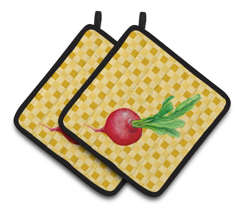 Radish on Basketweave Pair of Pot Holders BB7210PTHD