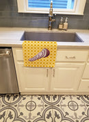Red Onion on Basketweave Kitchen Towel Velour Plush Front and Cotton Loop Back Machine Washable