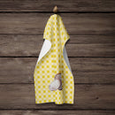 Rotkappe Mushroom on Basketweave Kitchen Towel Velour Plush Front and Cotton Loop Back Machine Washable