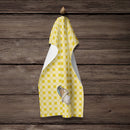 Straw Mushroom on Basketweave Kitchen Towel Velour Plush Front and Cotton Loop Back Machine Washable