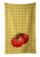 Tomato on Basketweave Kitchen Towel Velour Plush Front and Cotton Loop Back Machine Washable