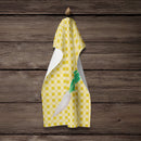 White Radish on Basketweave Kitchen Towel Velour Plush Front and Cotton Loop Back Machine Washable