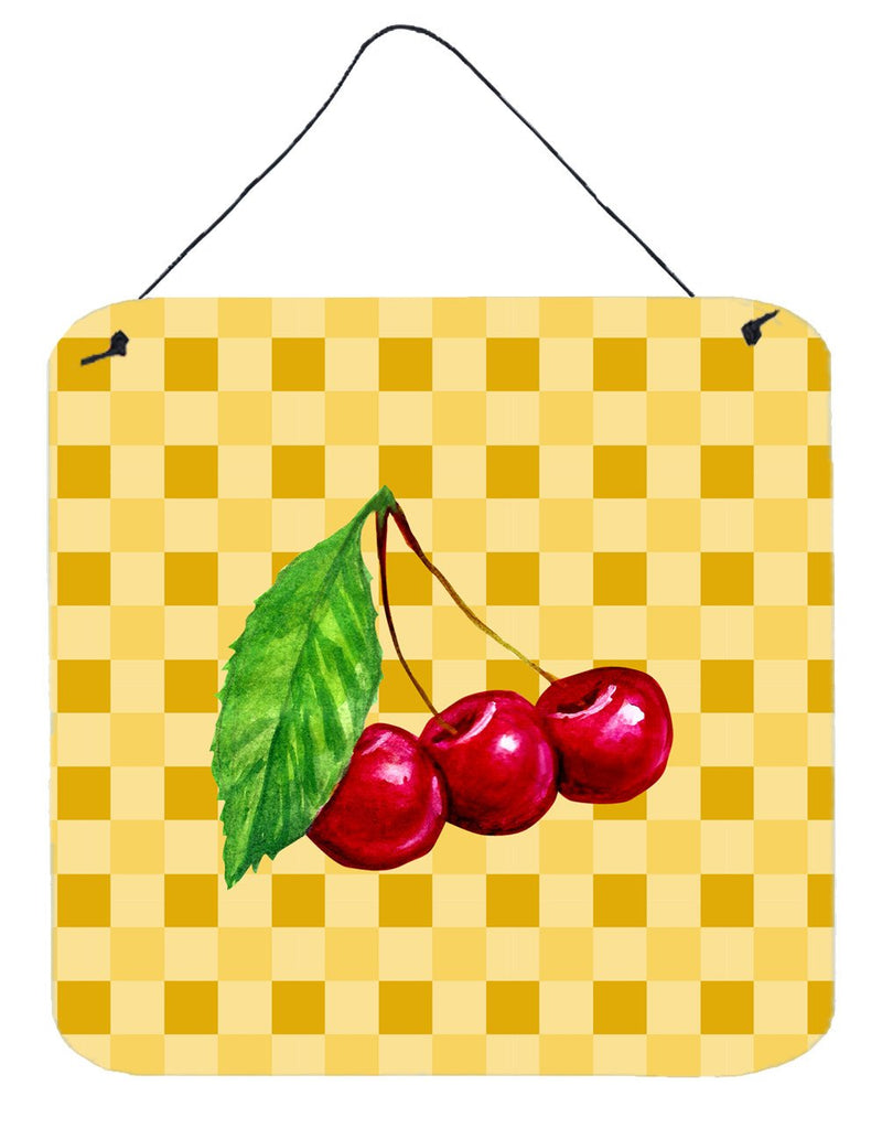 Cherries on Basketweave Wall or Door Hanging Prints BB7224DS66