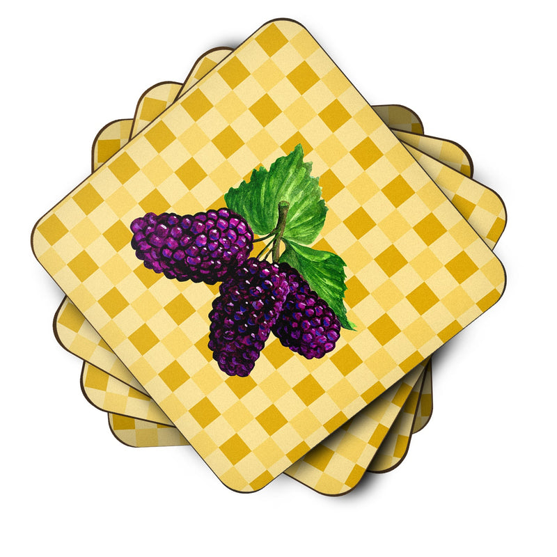 Mulberries on Basketweave Foam Coaster Set of 4 BB7237FC