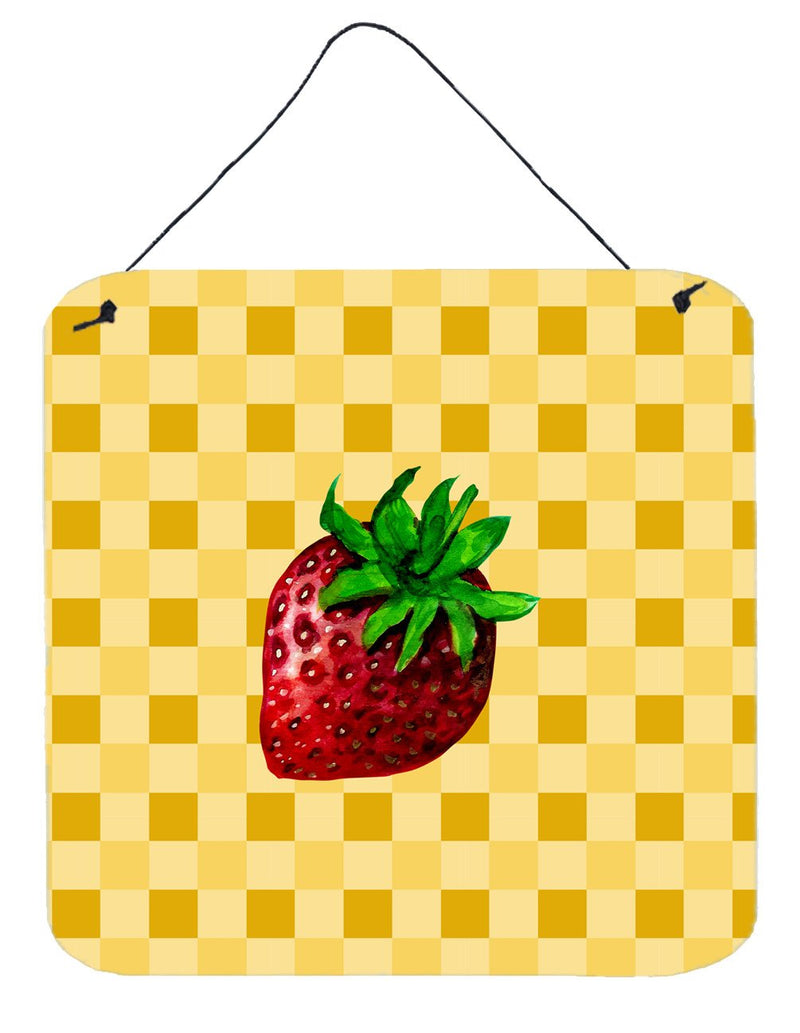 Strawberry on Basketweave Wall or Door Hanging Prints BB7251DS66