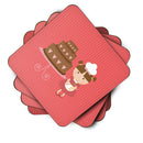 Valentine's Cake Baker Brunette Foam Coaster  BB7263FC