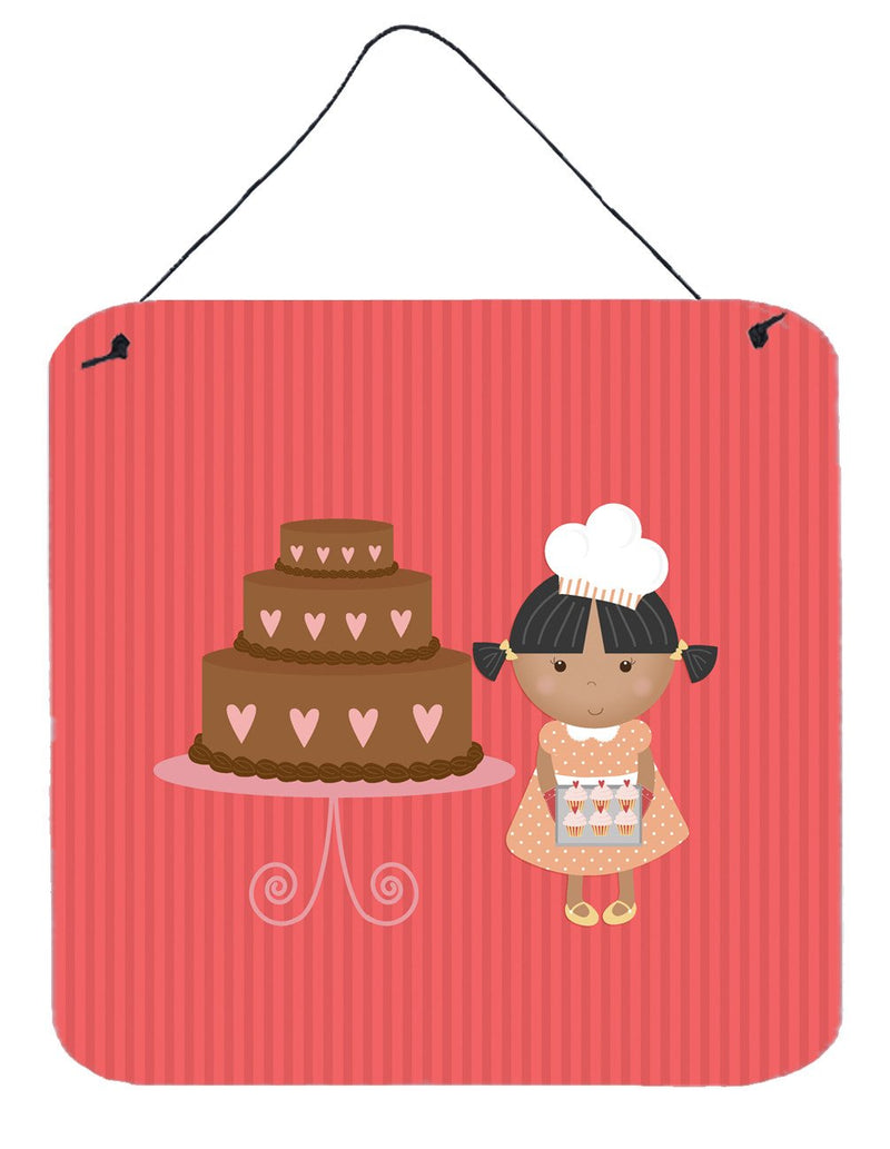 Valentine's Cake Baker African American Wall or Door Hanging Prints BB7264DS66