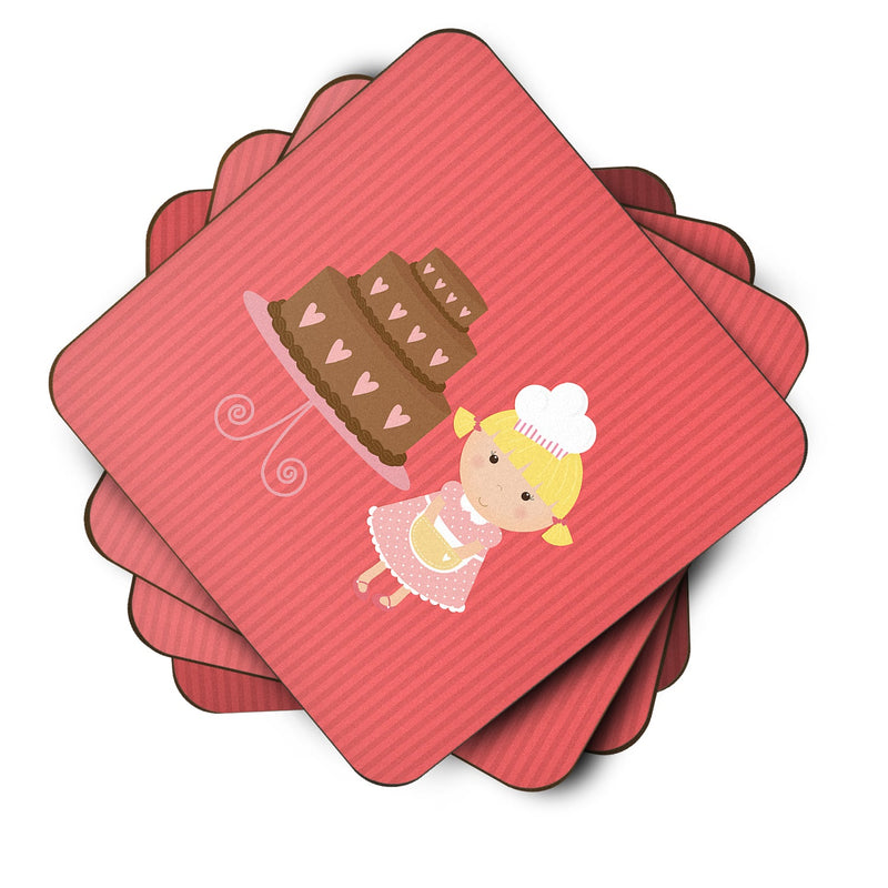 Valentine's Cake Baker Blonde Foam Coaster Set of 4 BB7265FC