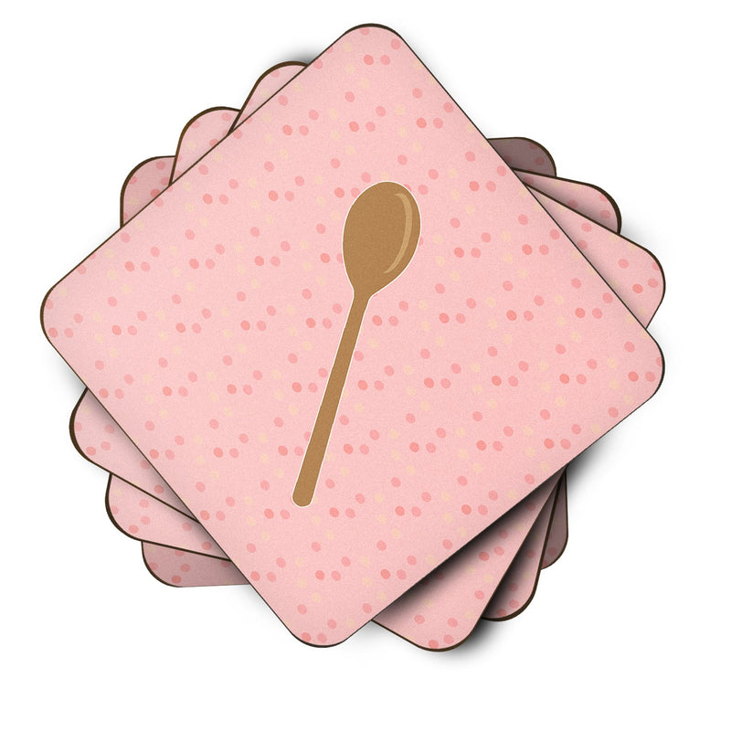 Wooden Spoon Pink Foam Coaster Set of 4 BB7270FC