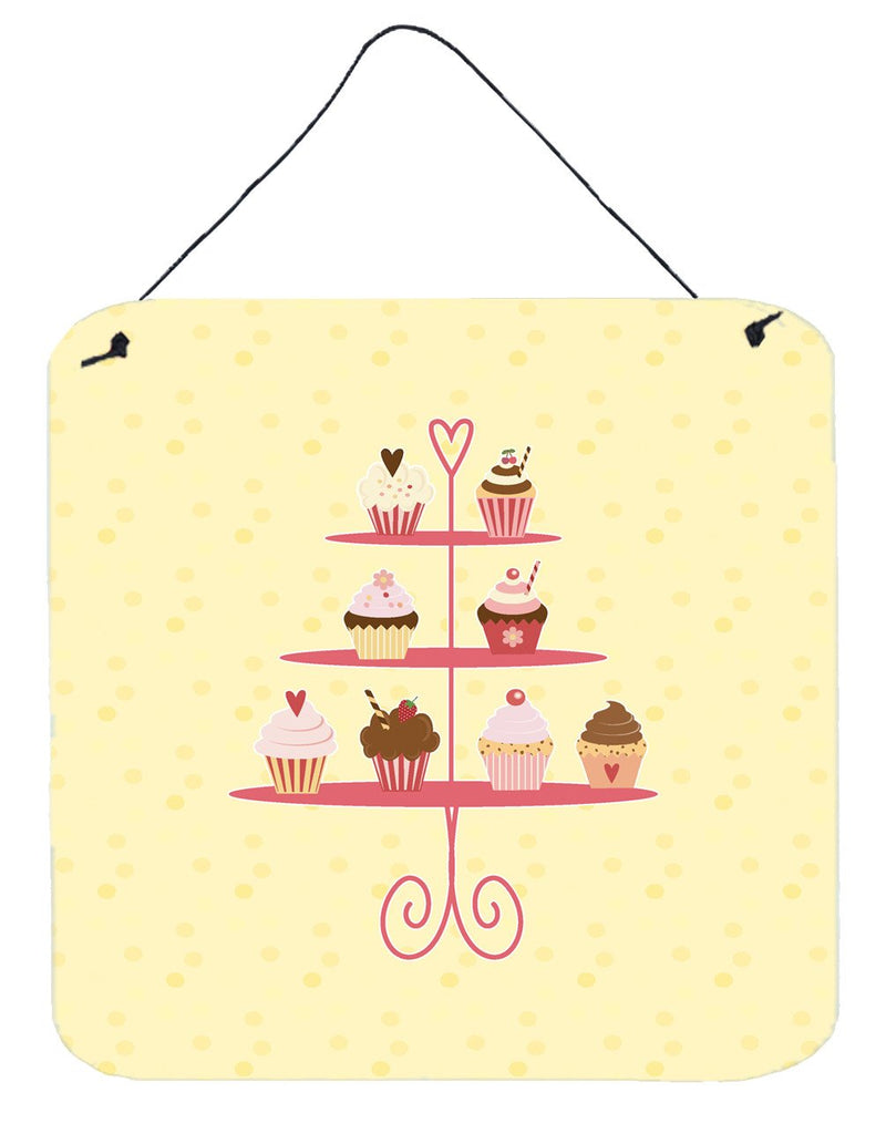 3 Tier Cupcakes on Yellow Wall or Door Hanging Prints BB7289DS66