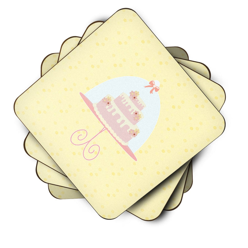 3 Tier Cake on Yellow Foam Coaster Set of 4 BB7291FC