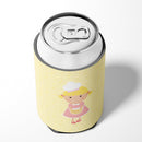 Blonde Baker on Yellow Can or Bottle Hugger BB7294CC
