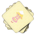 Blonde Baker on Yellow Foam Coaster  BB7294FC