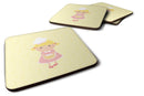 Blonde Baker on Yellow Foam Coaster  BB7294FC