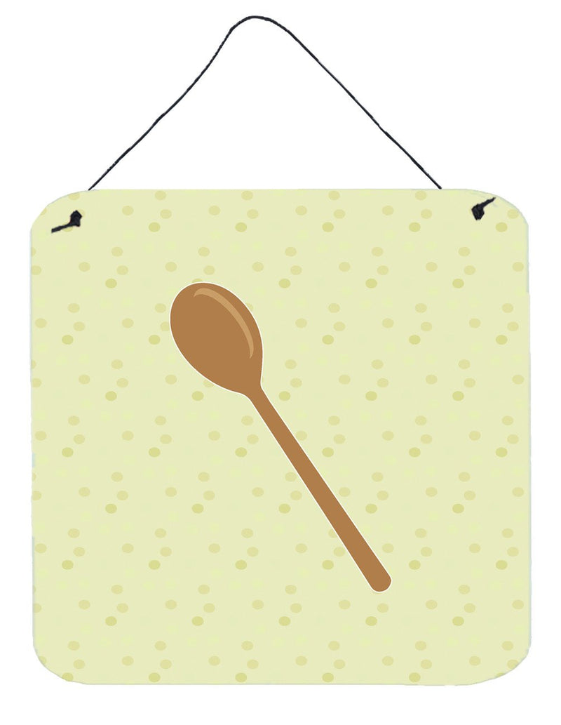 Wooden Spoon on Green Wall or Door Hanging Prints BB7300DS66