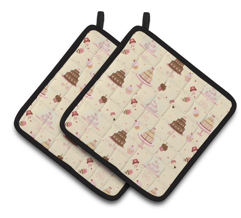 Cakes and Cupcakes Pair of Pot Holders BB7310PTHD