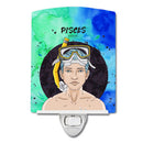 Pisces Zodiac Sign Ceramic Night Light Compact, UL-Certified, Ideal for Bedroom, Bathroom, Nursery, Hallway, Kitchen, 6x4x3, Multicolor