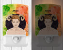 Aries Zodiac Sign Ceramic Night Light Compact, UL-Certified, Ideal for Bedroom, Bathroom, Nursery, Hallway, Kitchen, 6x4x3, Multicolor
