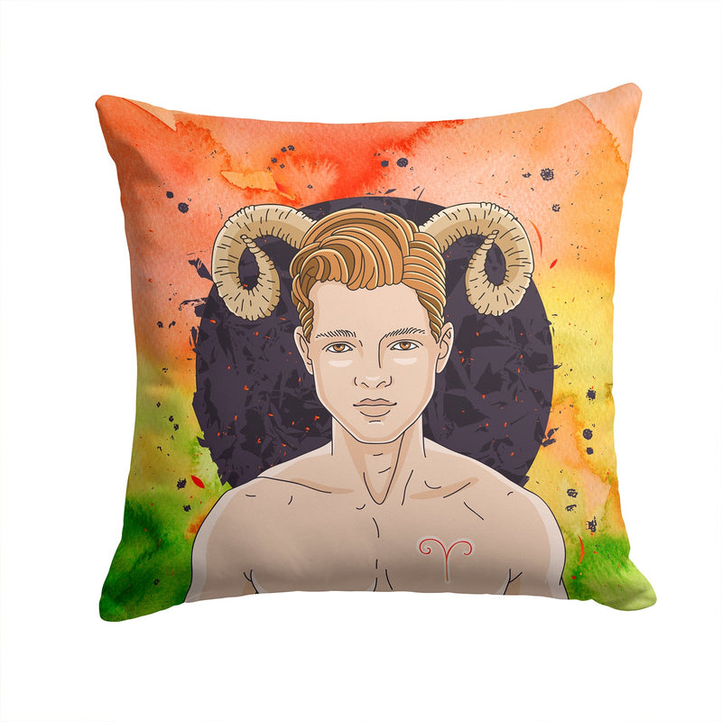 Aries Zodiac Sign Fabric Decorative Pillow BB7317PW1414