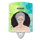 Gemini Zodiac Sign Ceramic Night Light Compact, UL-Certified, Ideal for Bedroom, Bathroom, Nursery, Hallway, Kitchen, 6x4x3, Multicolor