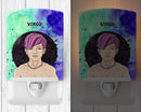 Virgo Zodiac Sign Ceramic Night Light Compact, UL-Certified, Ideal for Bedroom, Bathroom, Nursery, Hallway, Kitchen, 6x4x3, Multicolor